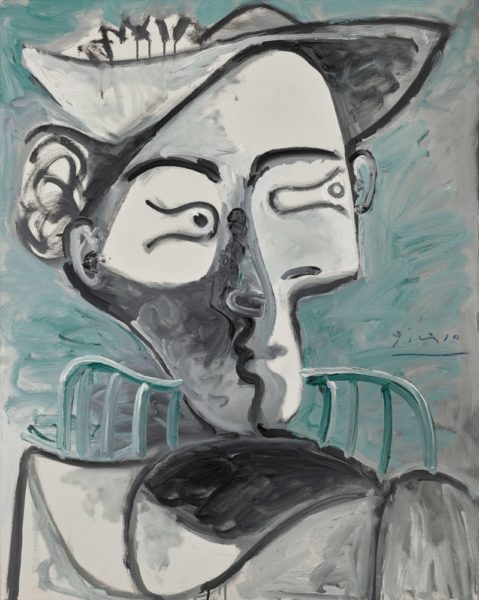 Pablo Picasso - Femme au chapeau asisse.